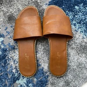 ❤️Tan Brown Slide Sandals